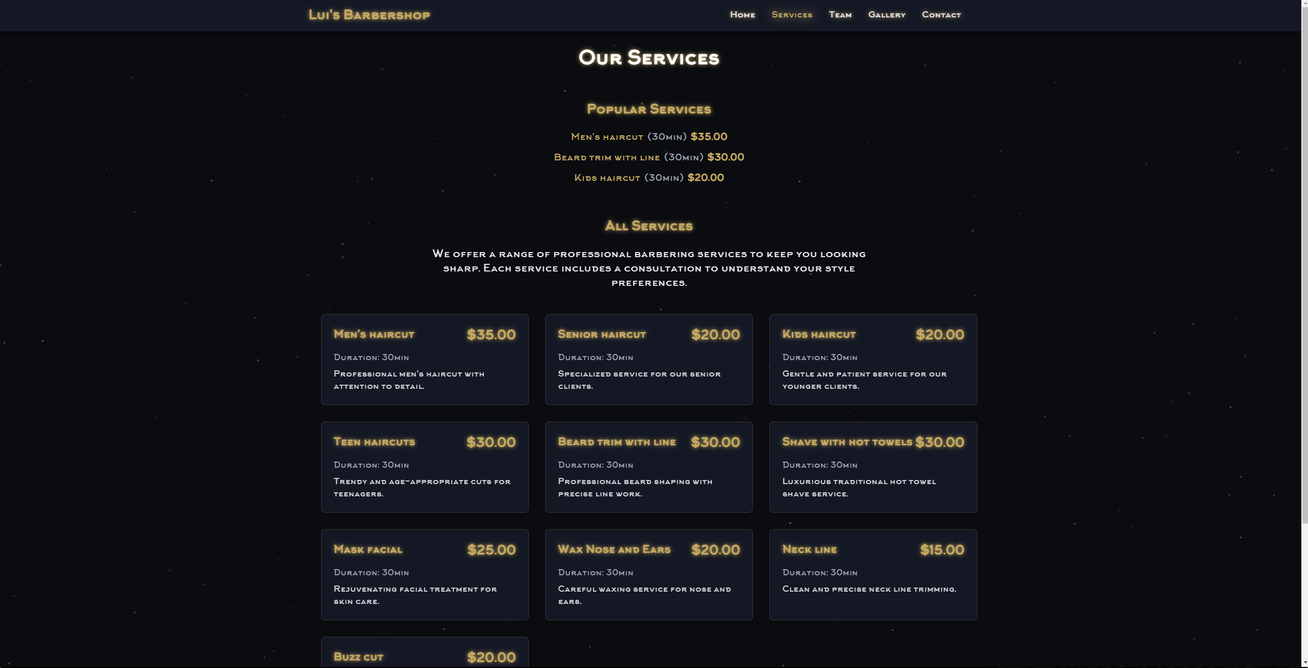 Barbershop Services